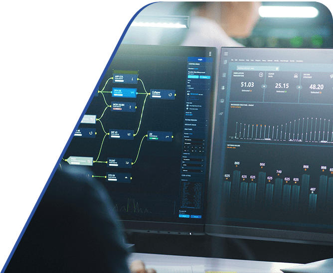 Amtivo - Document Management System - Security data metrics on dual screens